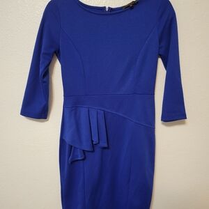 Women's Royal Blue Dress with Ruffle Detail